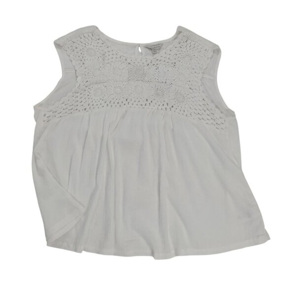 Lucky Brand Womens Sleeveless White Crochet Detailed Cotton Top Size L, NWT. - Picture 6 of 8